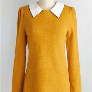 Freeway long sleeve sweater with embroidered cuffs & collar